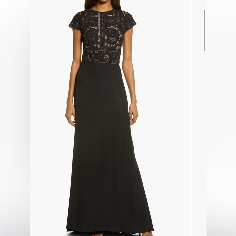 Tadashi Shoji Black Lace Maxi Dress